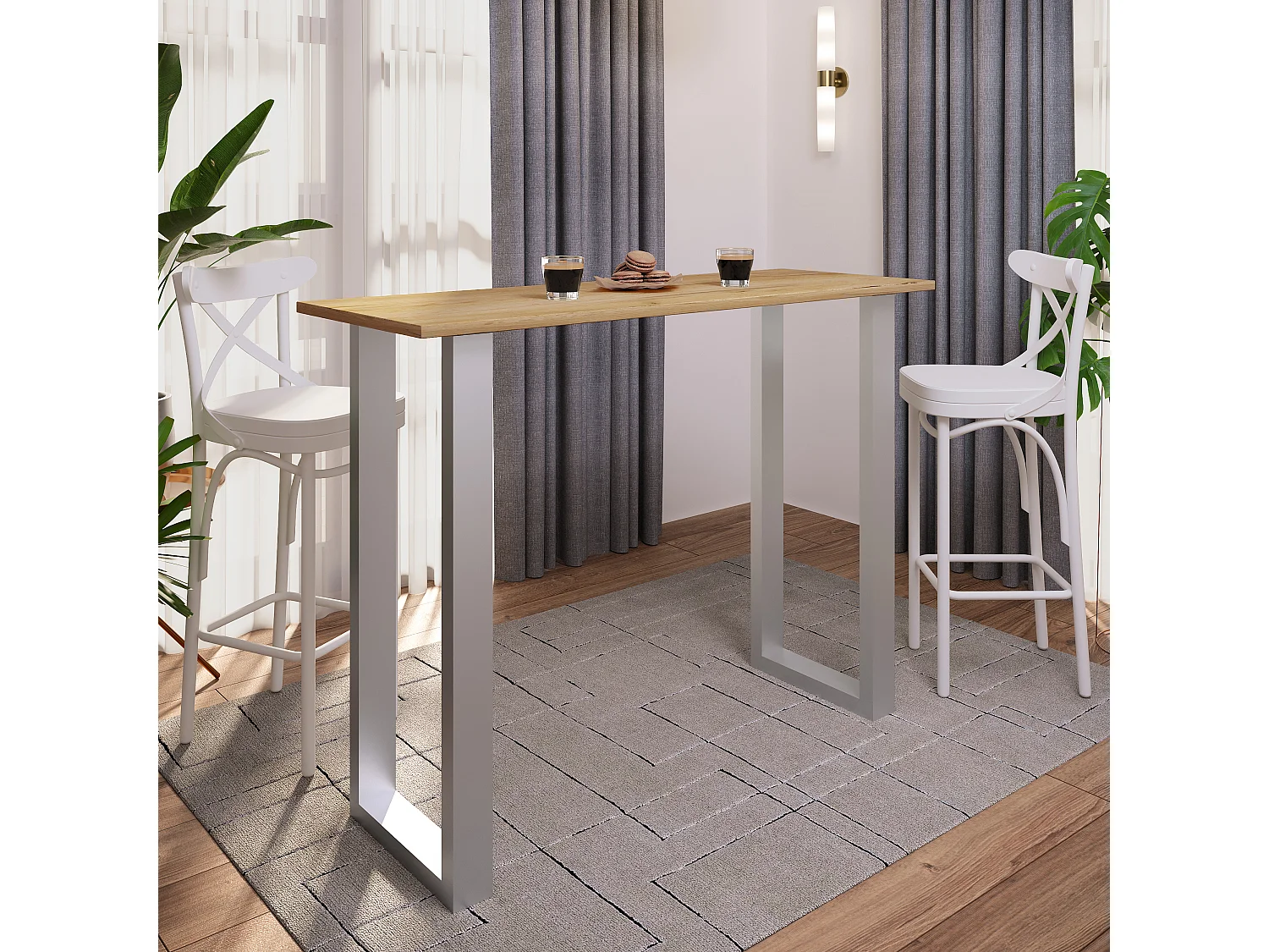 Houten bar tafel staande tafel Xona 140x50