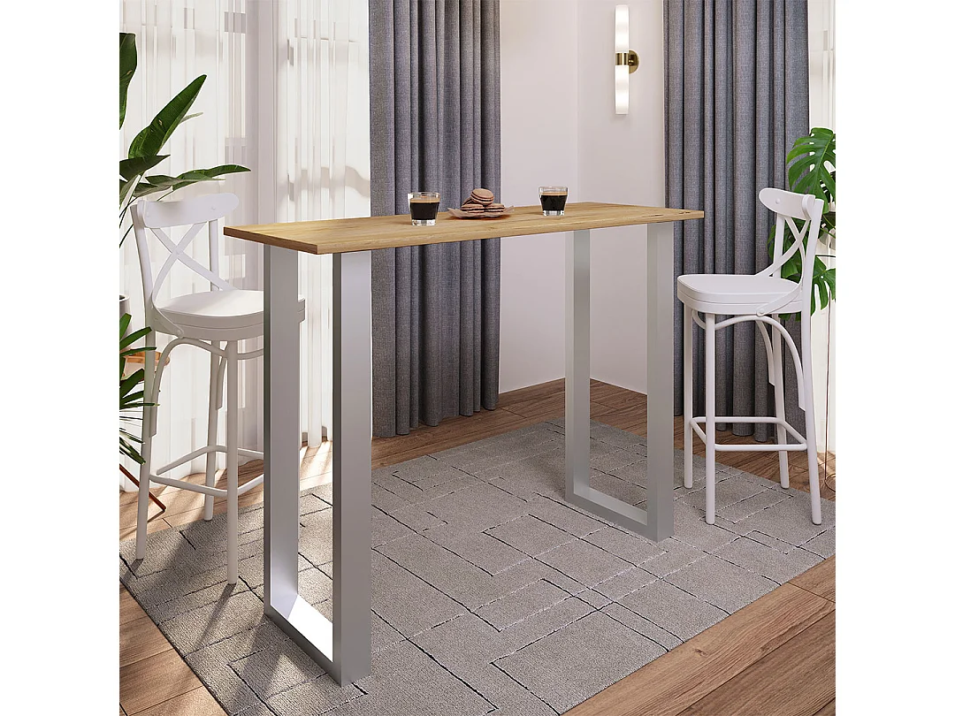 Barbecue Xona Silver / Honey oak H. 102 x W. 140 x D. 50 cm