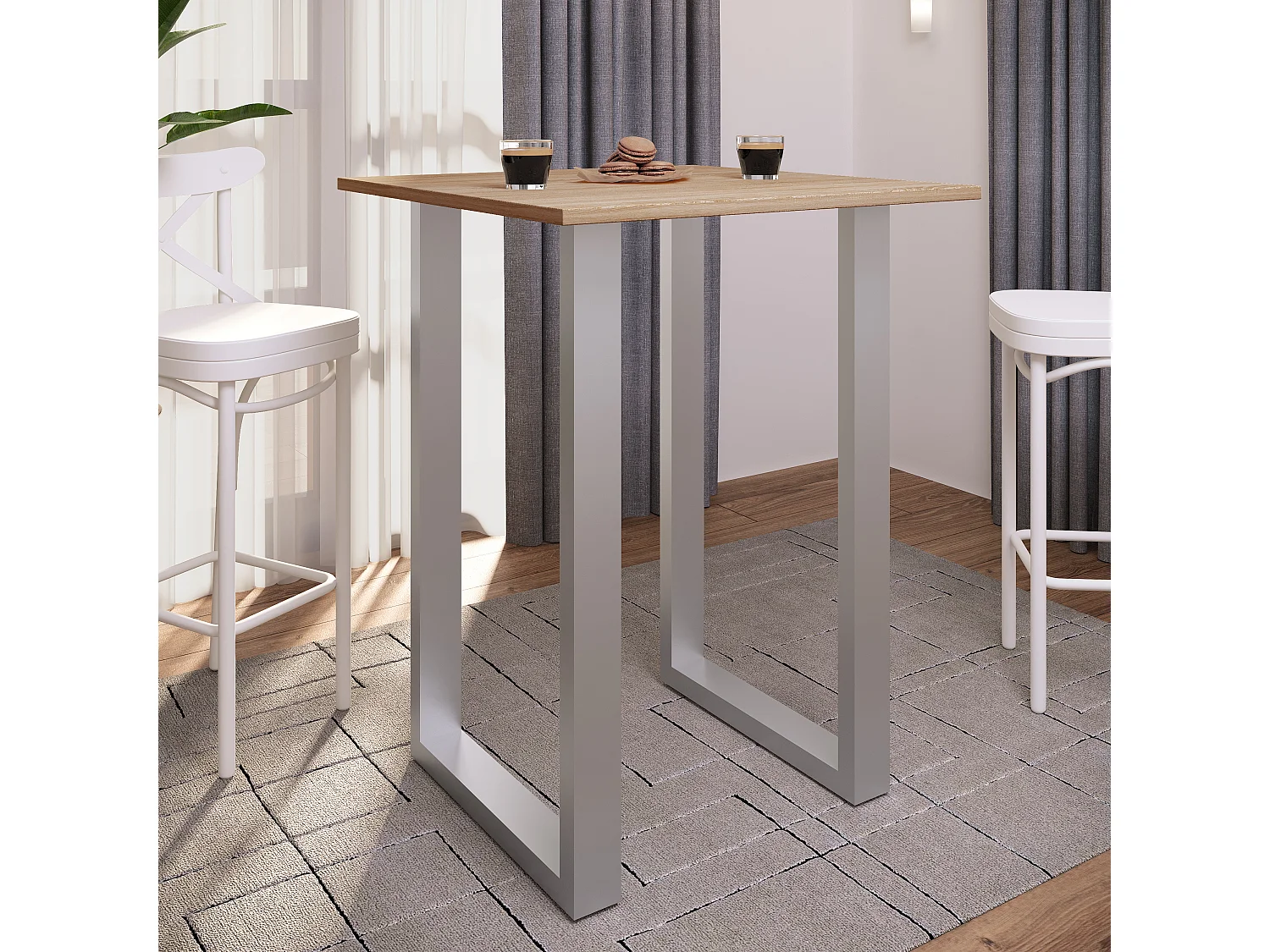 Barbecue Xona Silver / Sonoma oak H. 102 x W. 80 x D. 50 cm