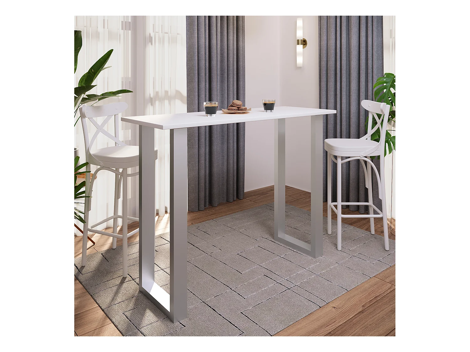 Barbecue Xona Silver / White H. 102 x W. 140 x D. 50 cm