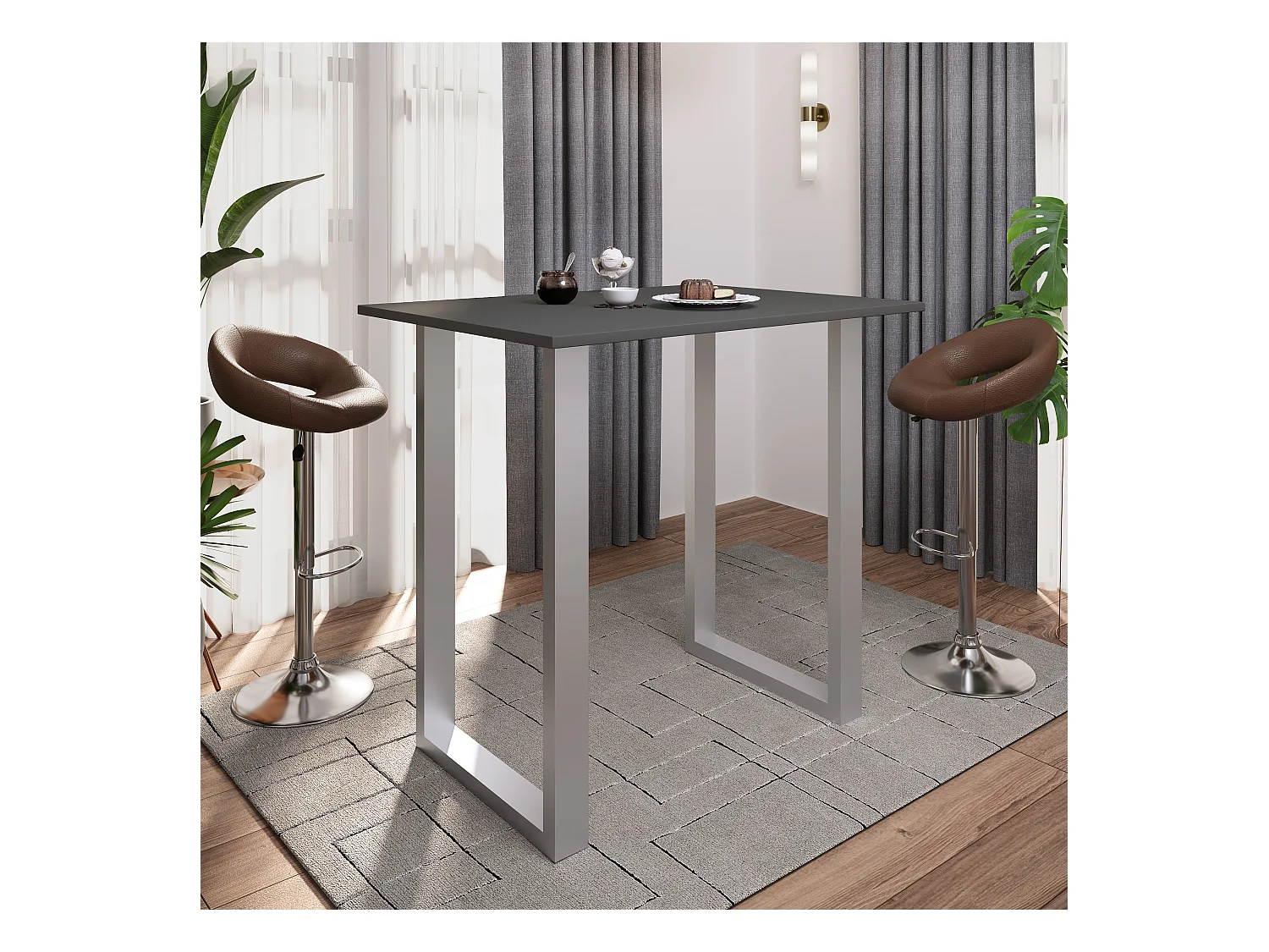 Barbecue Xona Silver / Anthracite H. 102 x W. 110 x D. 80 cm