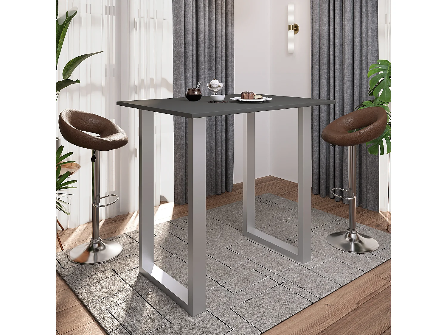 Barbecue Xona Silver / Anthracite H. 102 x W. 110 x D. 80 cm