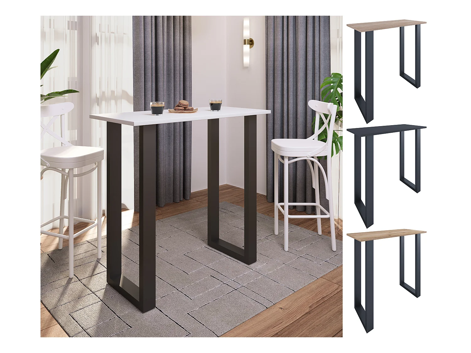 Tavolo da tavolo a barre in legno Xona 110x50