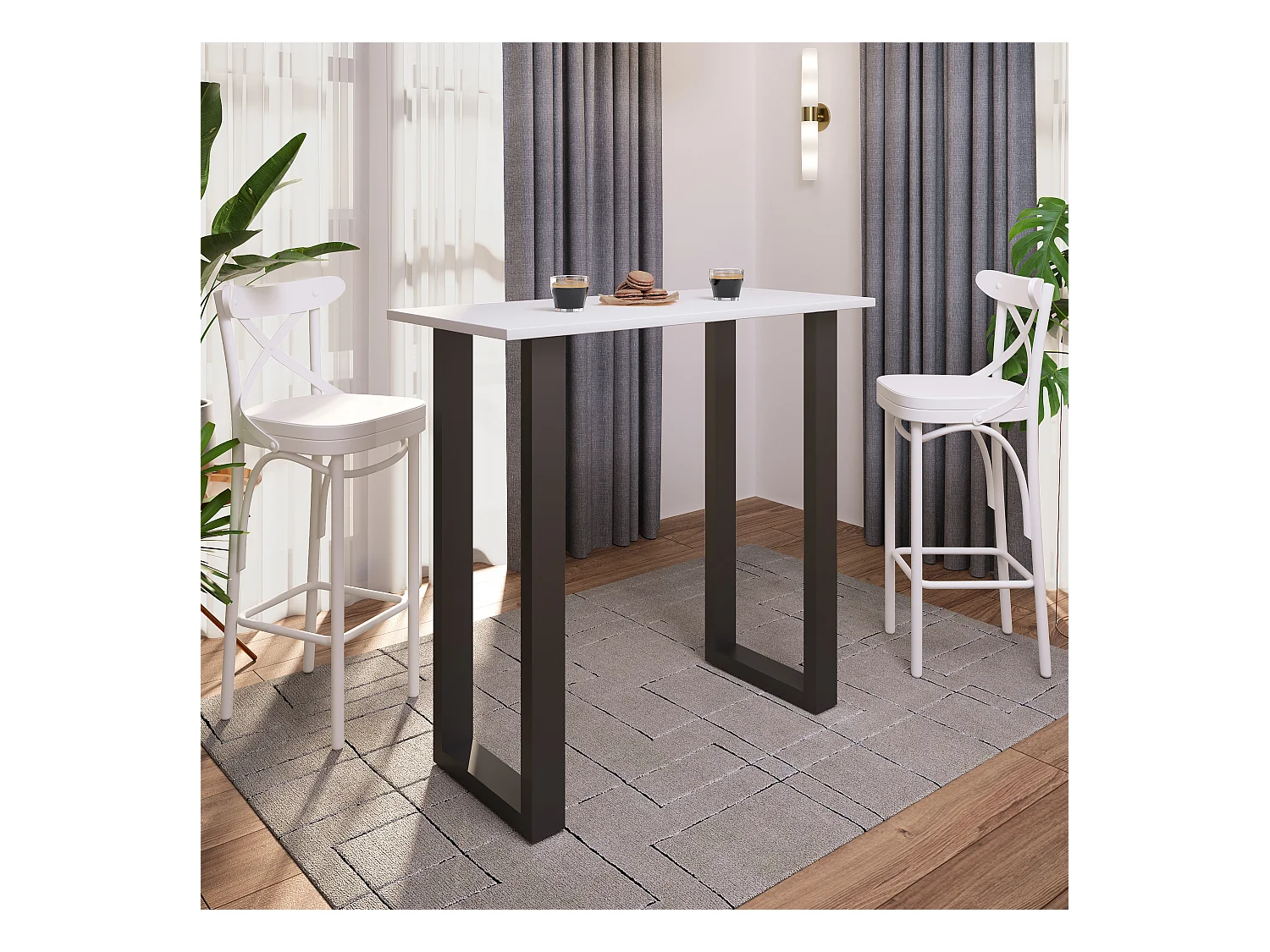 Tavolo da tavolo a barre in legno Xona 110x50