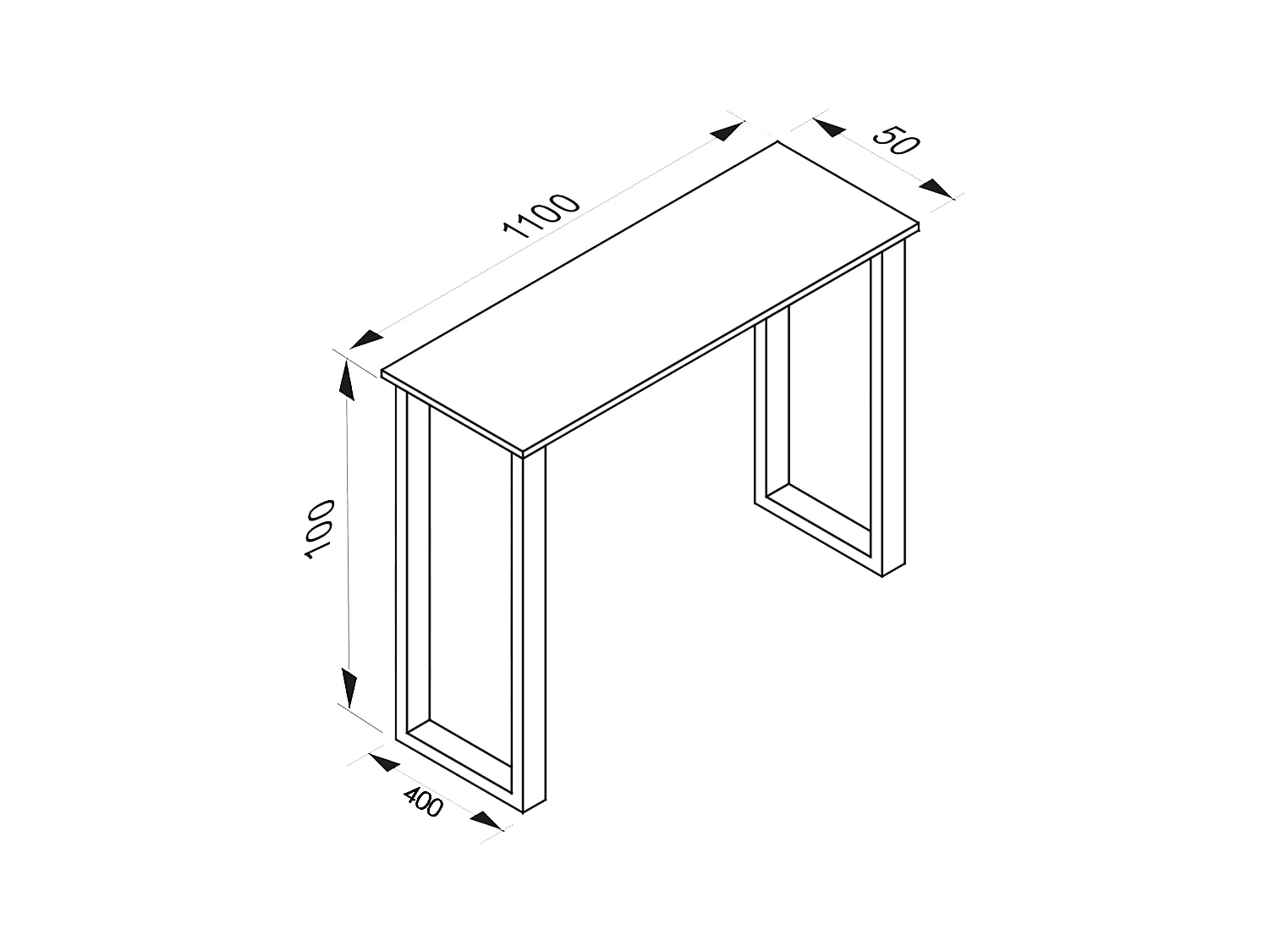 Tavolo da tavolo a barre in legno Xona 110x50