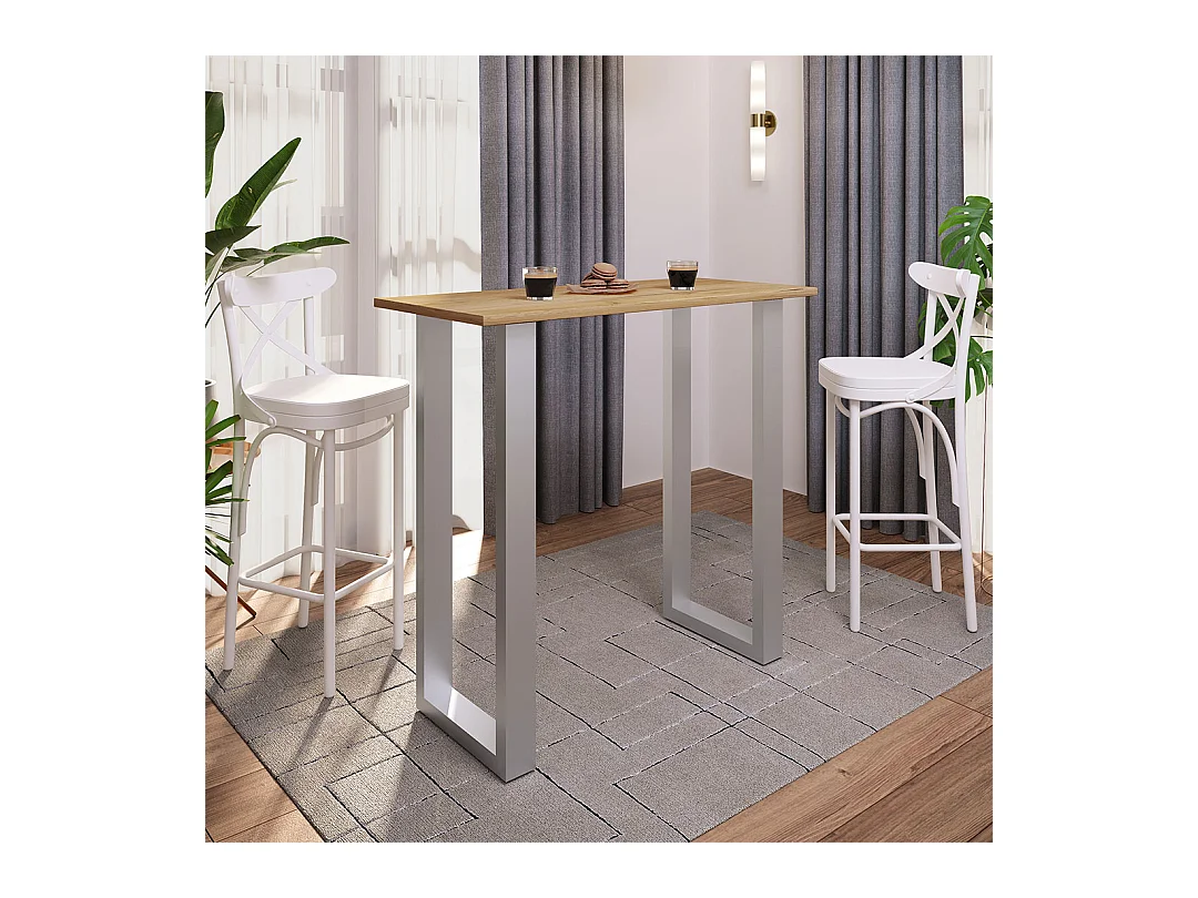 Tavolo da tavolo a barre in legno Xona 110x50