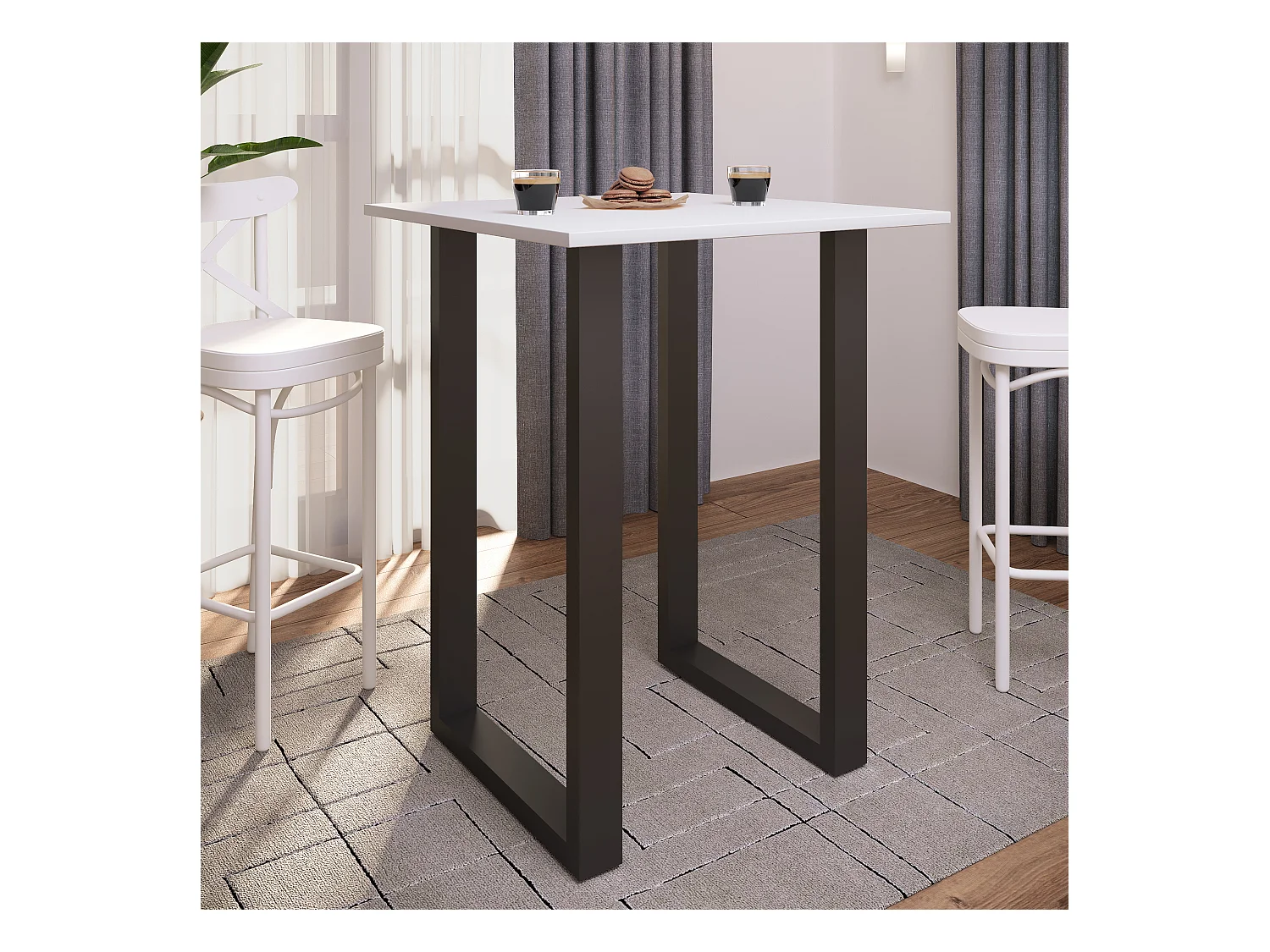 Tavolo da tavolo a barre in legno Xona 80x50