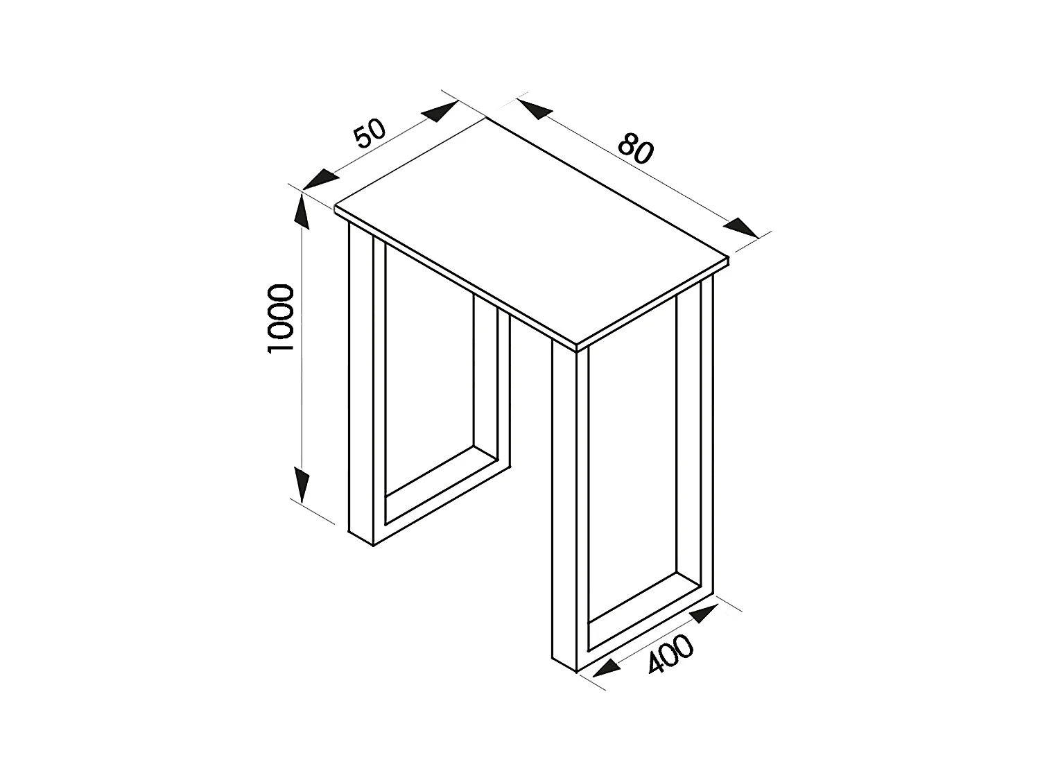 Tavolo da tavolo a barre in legno Xona 80x50