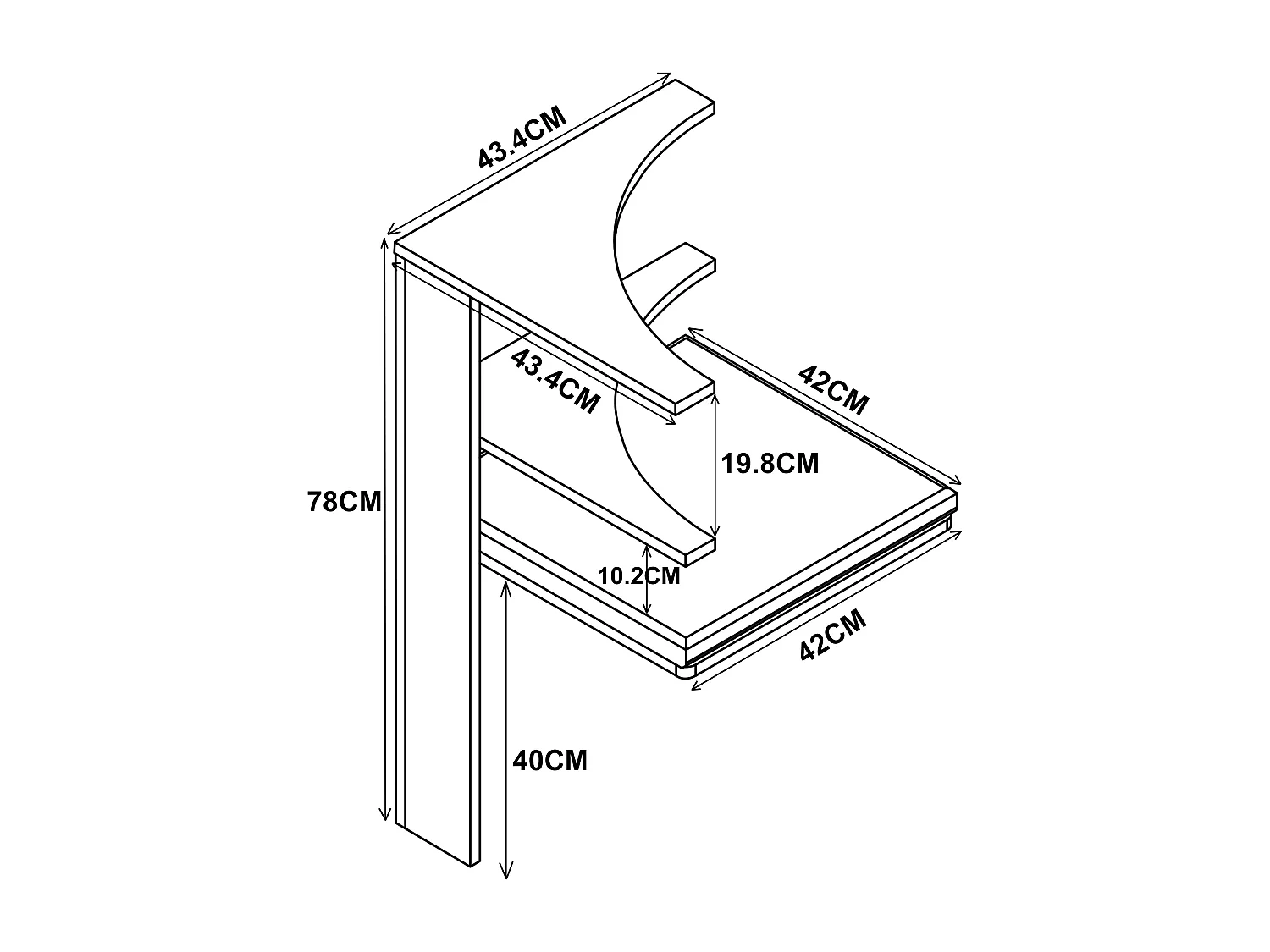 Hoekaansluiting voor de stoelgroep Esal