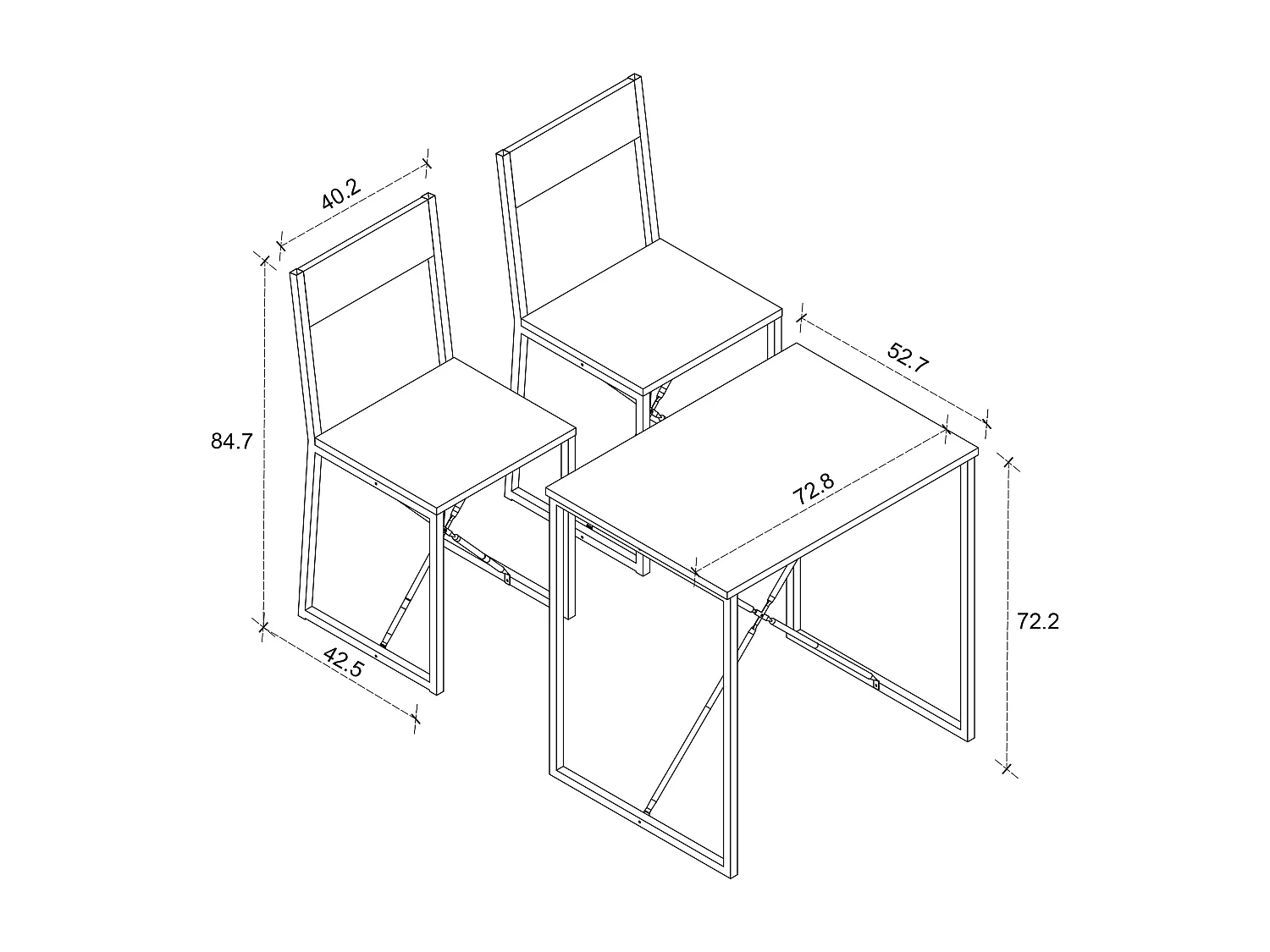 Dining Group Insasi Honey oak H. 85 x W. 73 x D. 53 cm