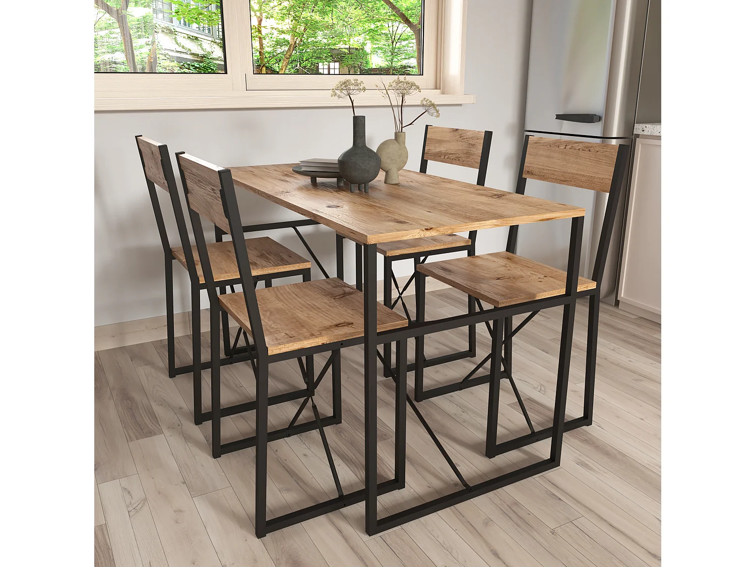 Dining Group Insasi Honey oak H. 85 x W. 120 x D. 60 cm