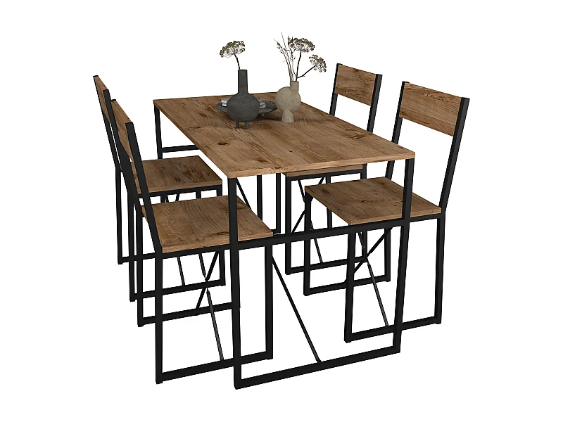 Dining Group Insasi Honey oak H. 85 x W. 120 x D. 60 cm