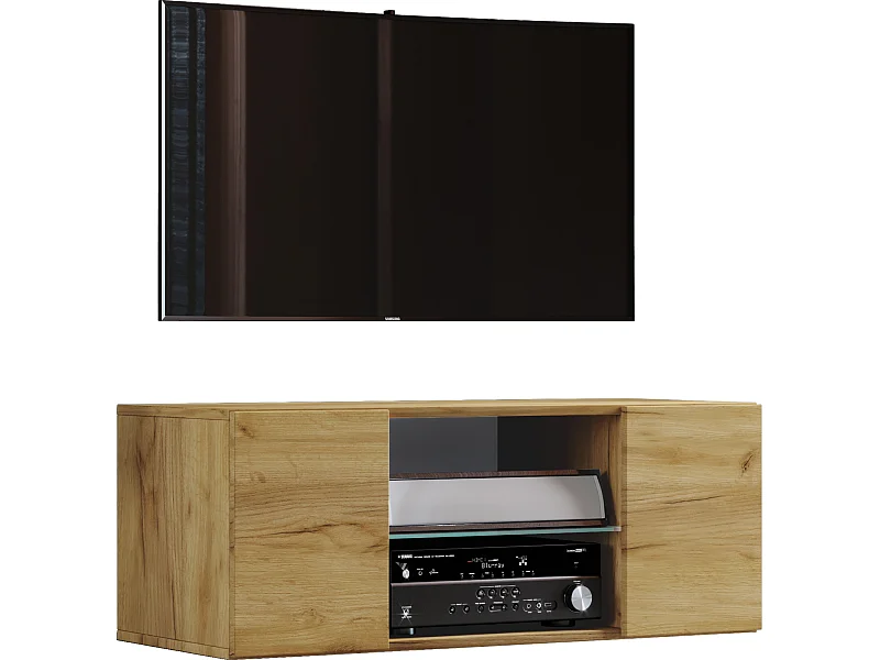 Móveis de TV VCM | Placa de parede | Pendura Lowboard | Dimensões A. 40 x L. 115 x P. 36 cm | Armário de parede - Jusa (Honey Oak)