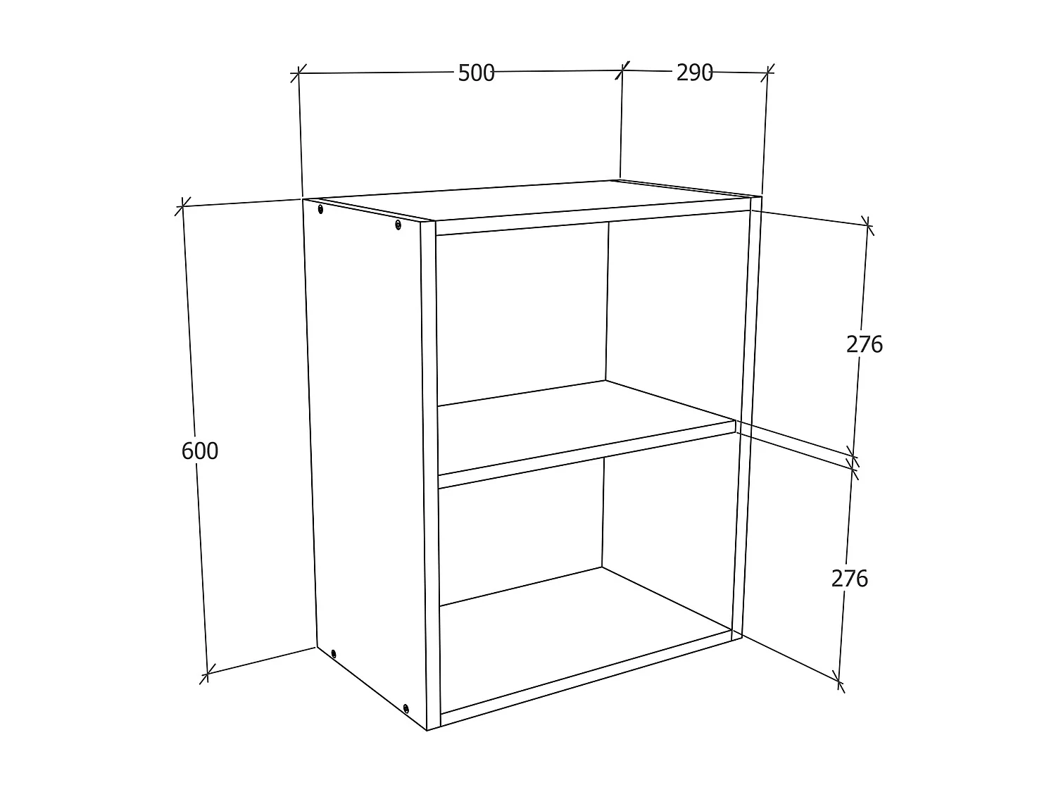 Kitchen furniture hanging cabinet Esilo White / Anthracite H. 60 x W. 50 x D. 31 cm