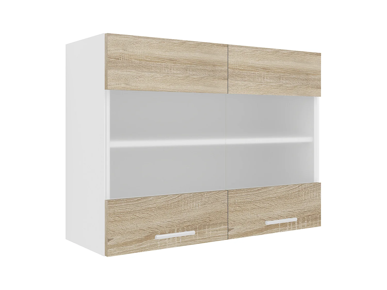 Kitchen furniture hanging cabinet Esilo White / Sonoma oak H. 60 x W. 80 x D. 31 cm