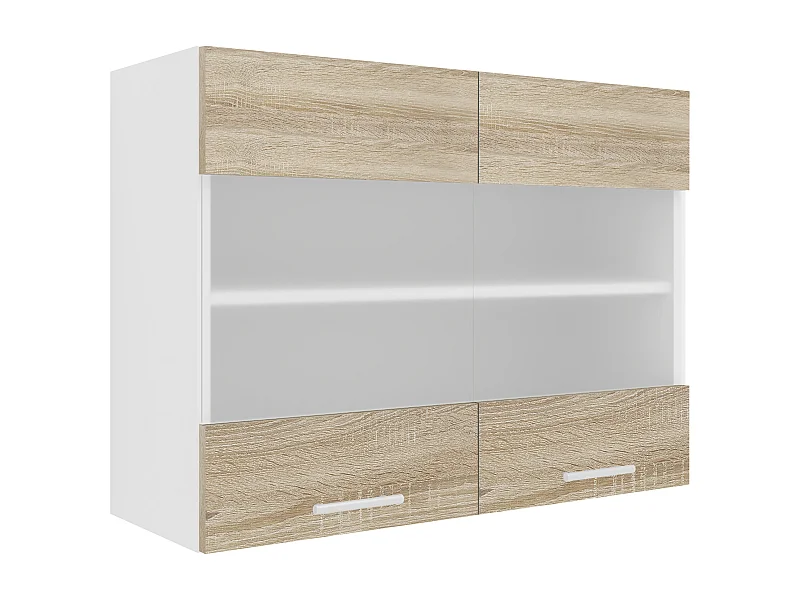 Kitchen furniture hanging cabinet Esilo White / Sonoma oak H. 60 x W. 80 x D. 31 cm