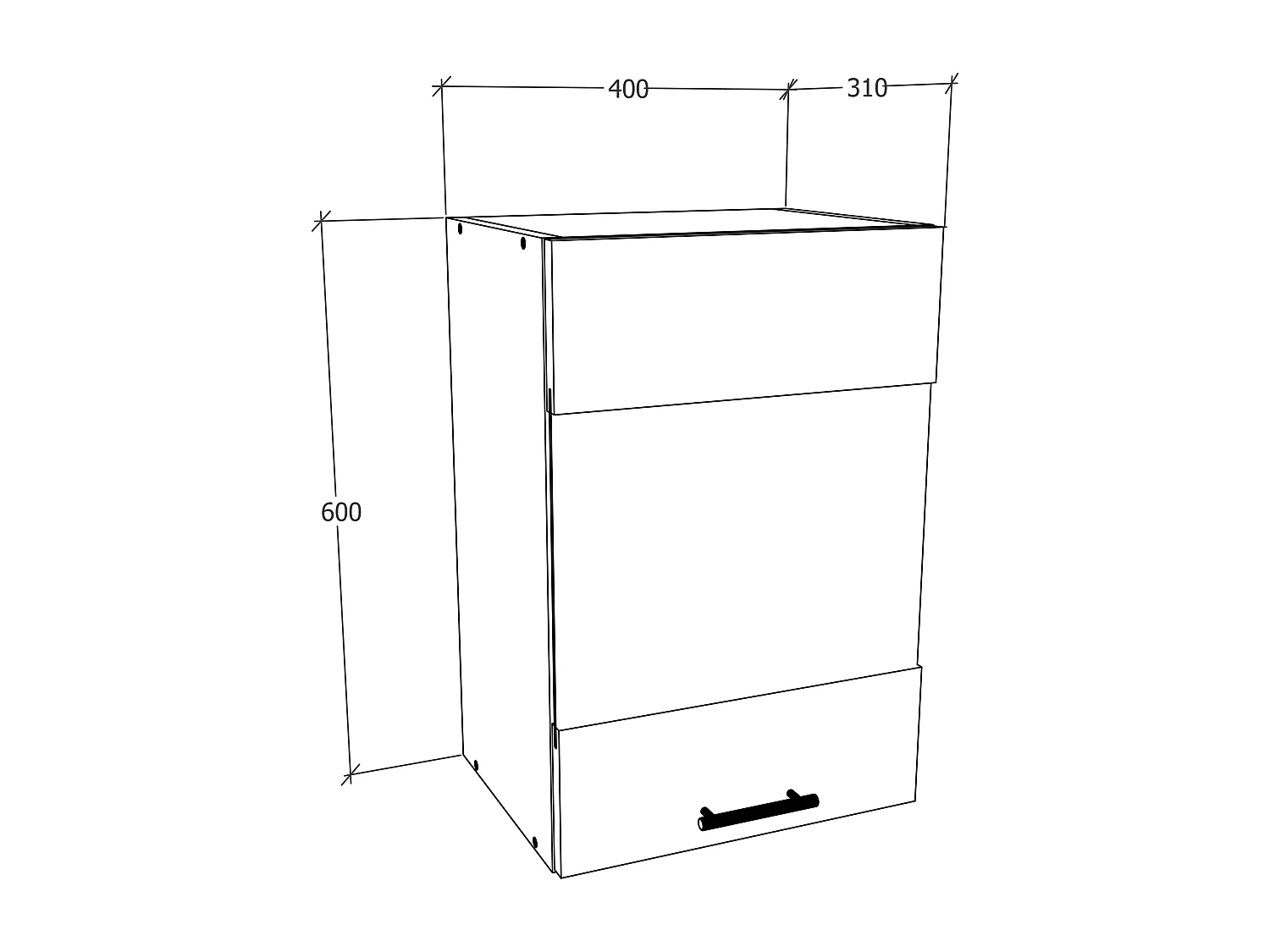 Kitchen furniture hanging cabinet Esilo White H. 60 x W. 40 x D. 31 cm