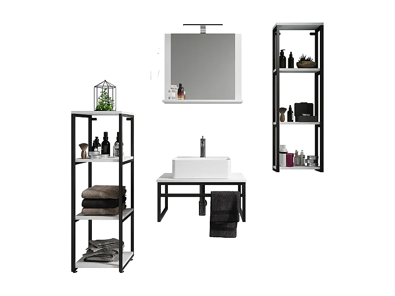 Lavabo 5 pezzi arredo bagno Bitila 60 V2