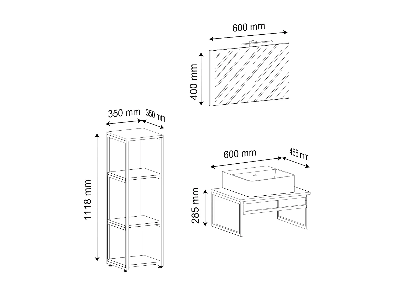 4-delige wastafel Wastafel Bitila 60 V1