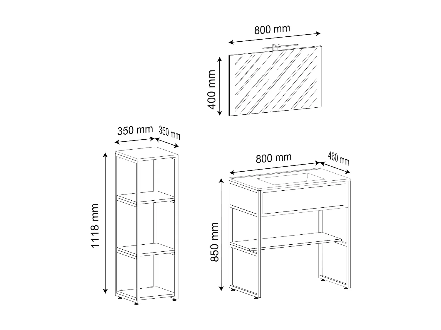 Bathroom furniture washbasin Bitila White / Honey oak 0