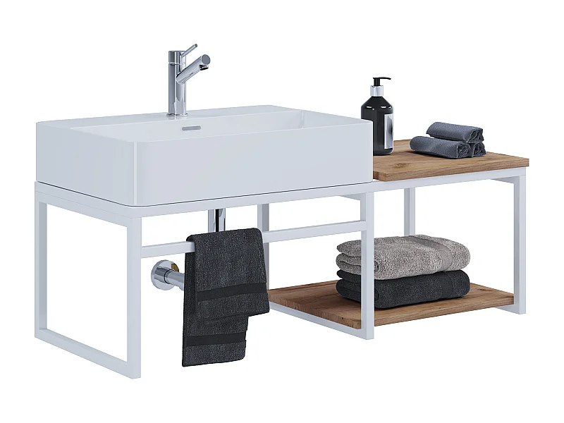 Bathroom furniture washbasin Bitila White / Honey oak 0