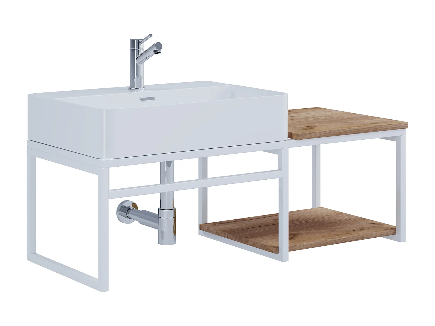 Bathroom furniture washbasin Bitila White / Honey oak 0