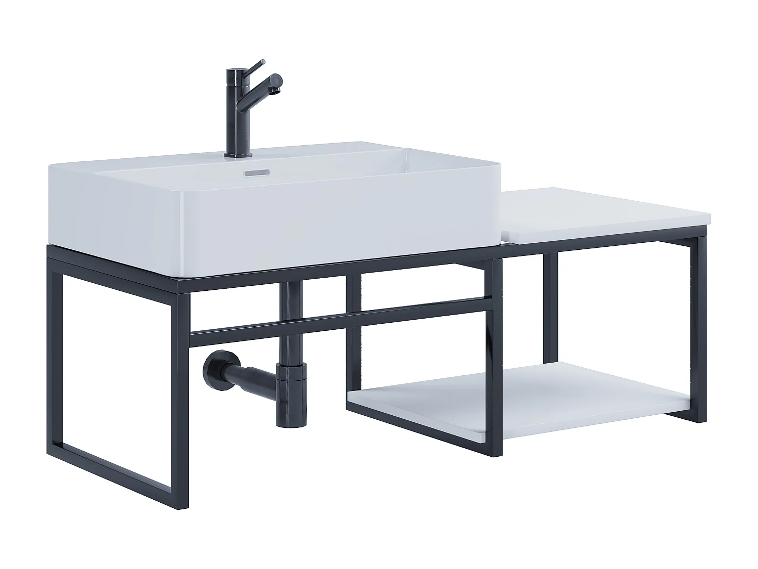 Bathroom furniture washbasin Bitila Black / White 0