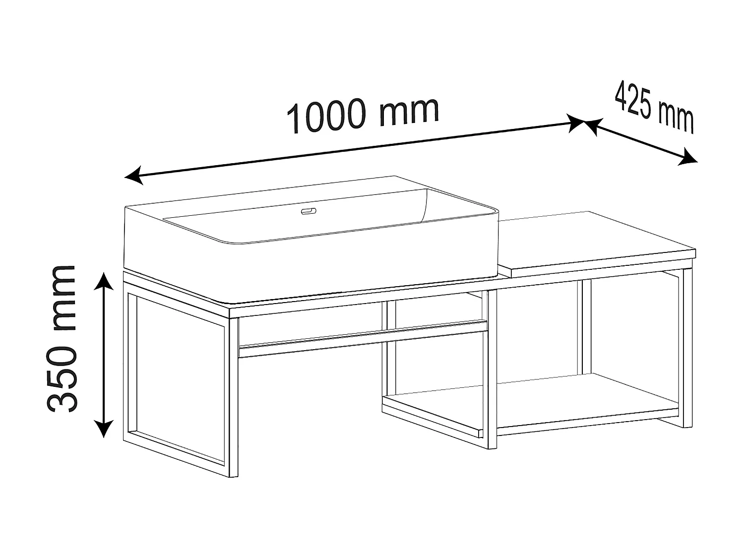 Bathroom furniture washbasin Bitila Black / White 0