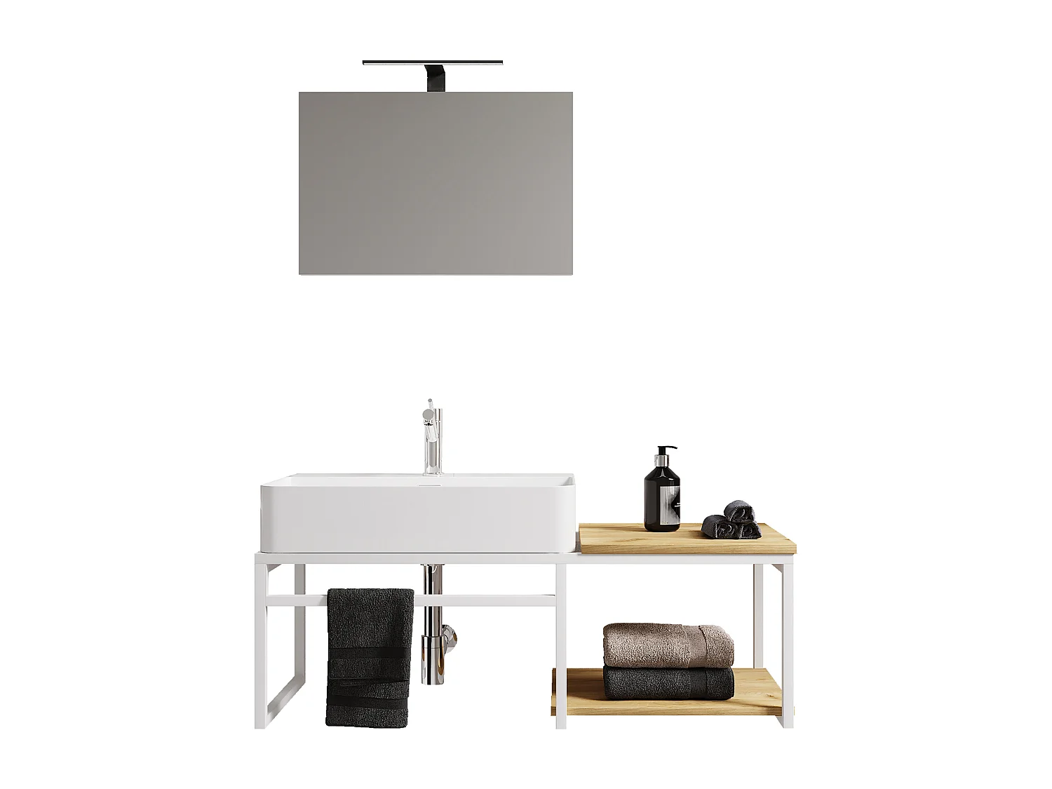 3-tlg. Waschtisch Badmöbel Waschbecken Bitila 100