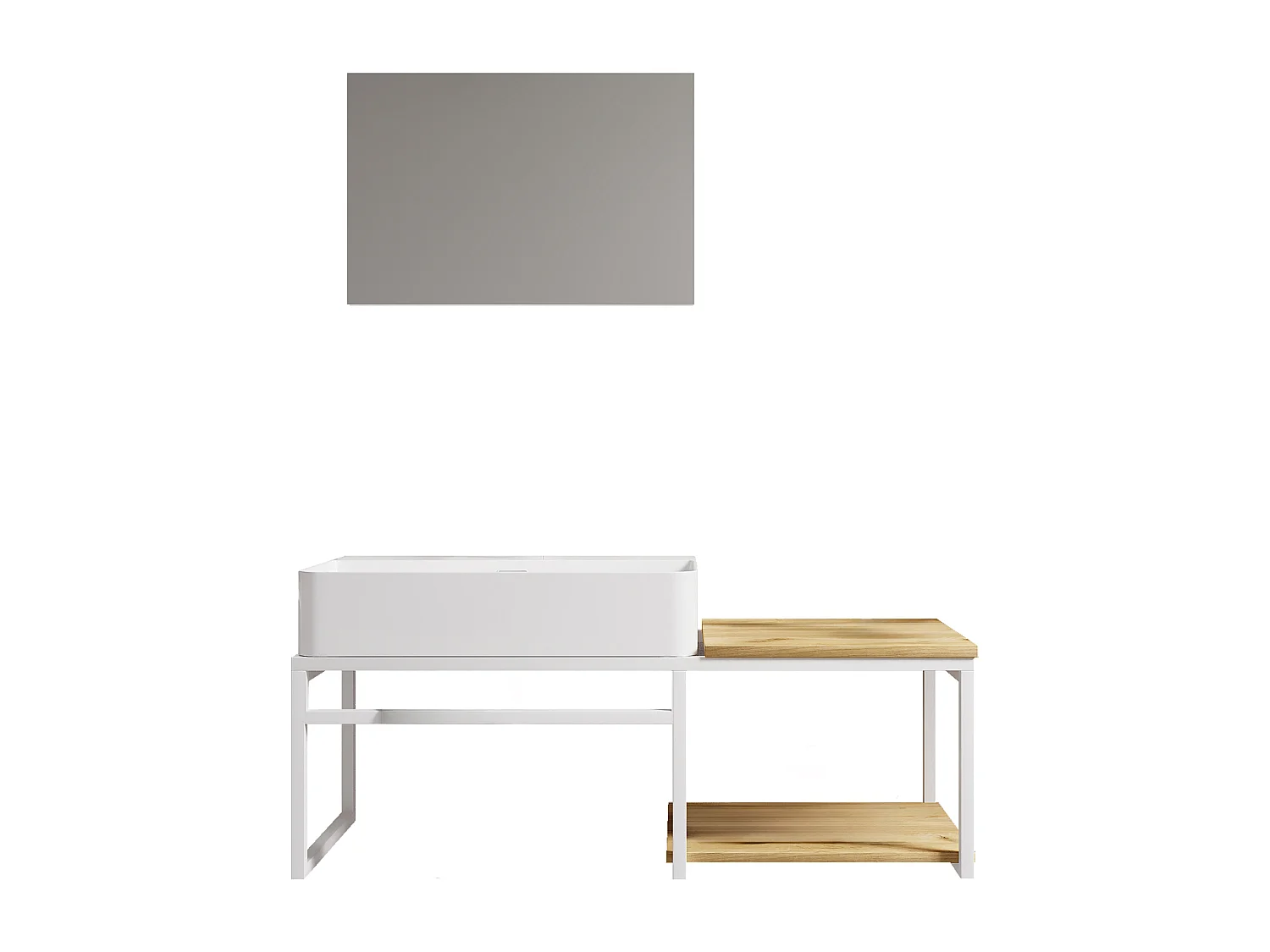 3-tlg. Waschtisch Badmöbel Waschbecken Bitila 100