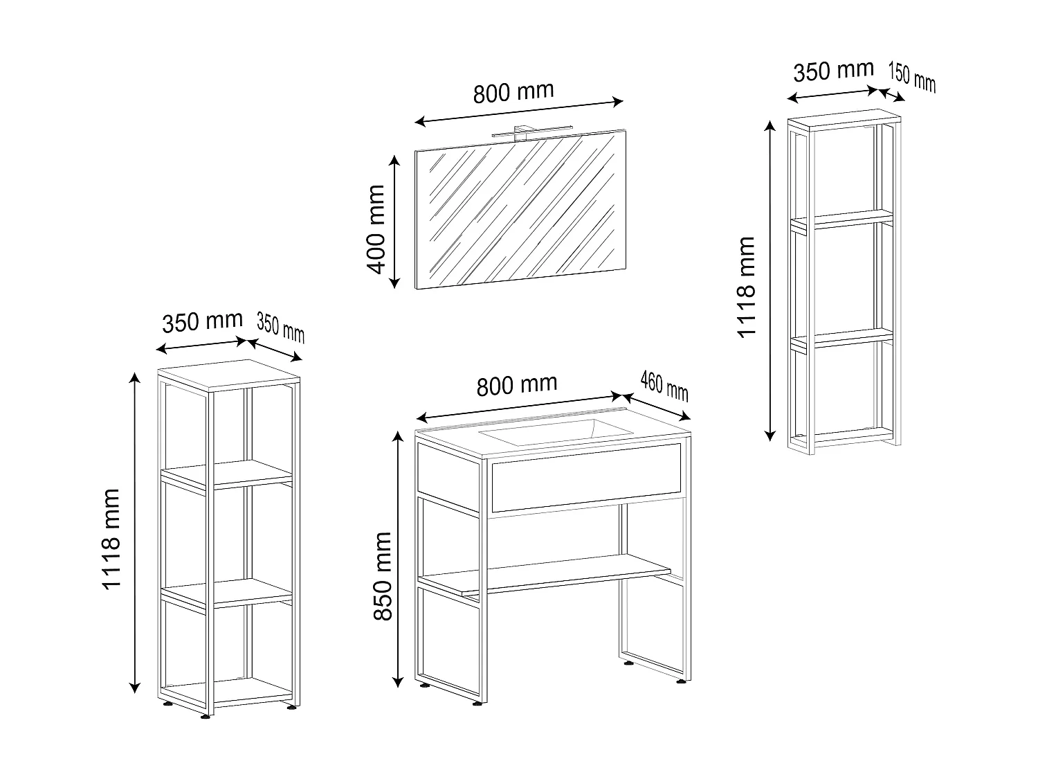 5 pcs. lavabo lavabo Bitila 80