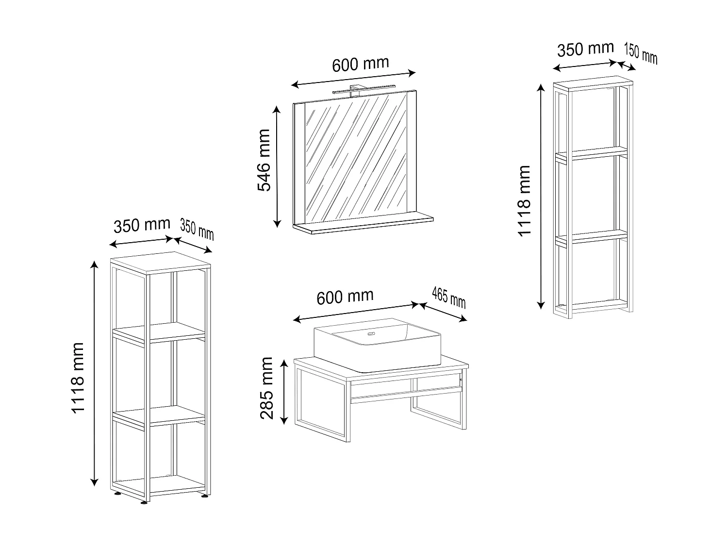 5 sztuk umywalki meble łazienkowe Bitila 60 V2