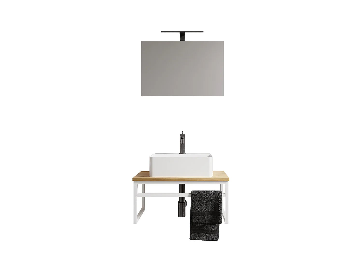 Bathroom furniture washbasin Bitila White / Honey oak 0