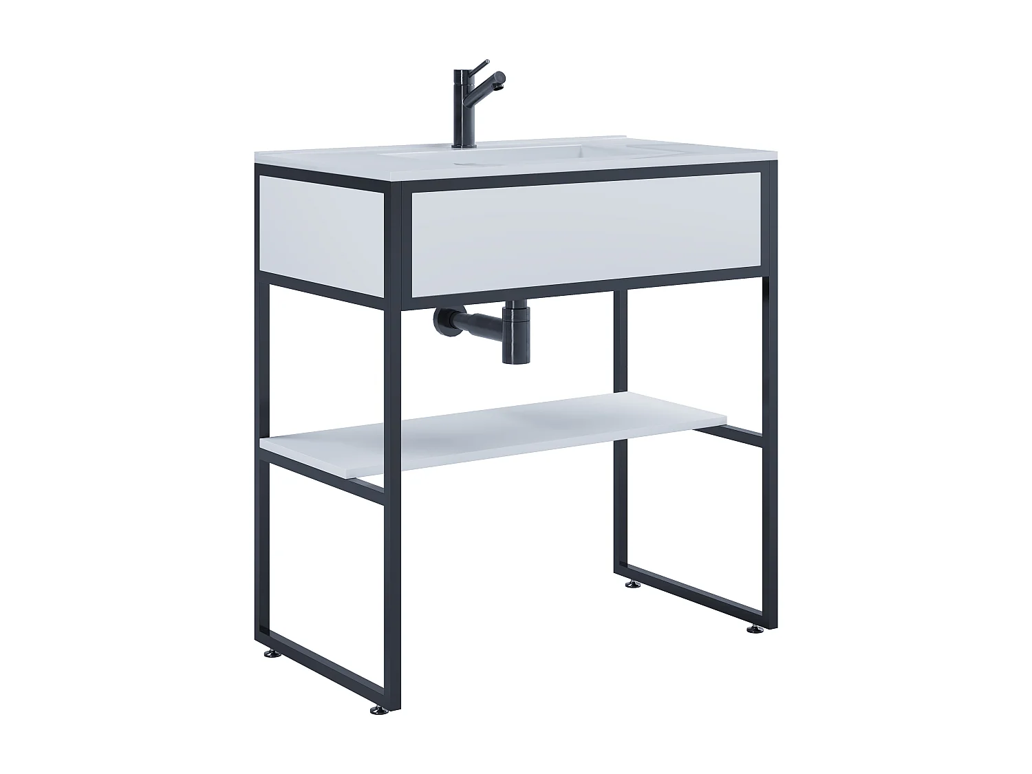 Bathroom furniture washbasin Bitila Black / White 0