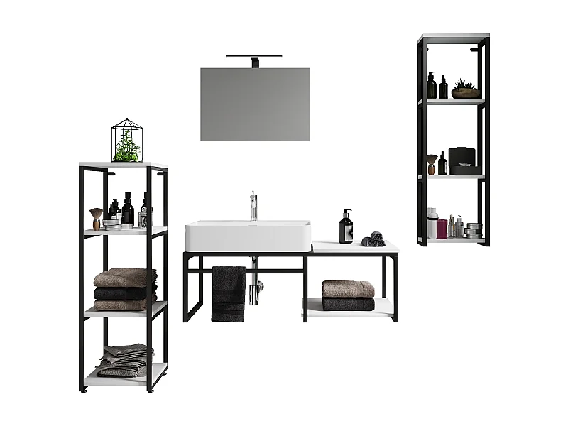 Lavabo 5 pezzi arredo bagno Bitila 100 V1