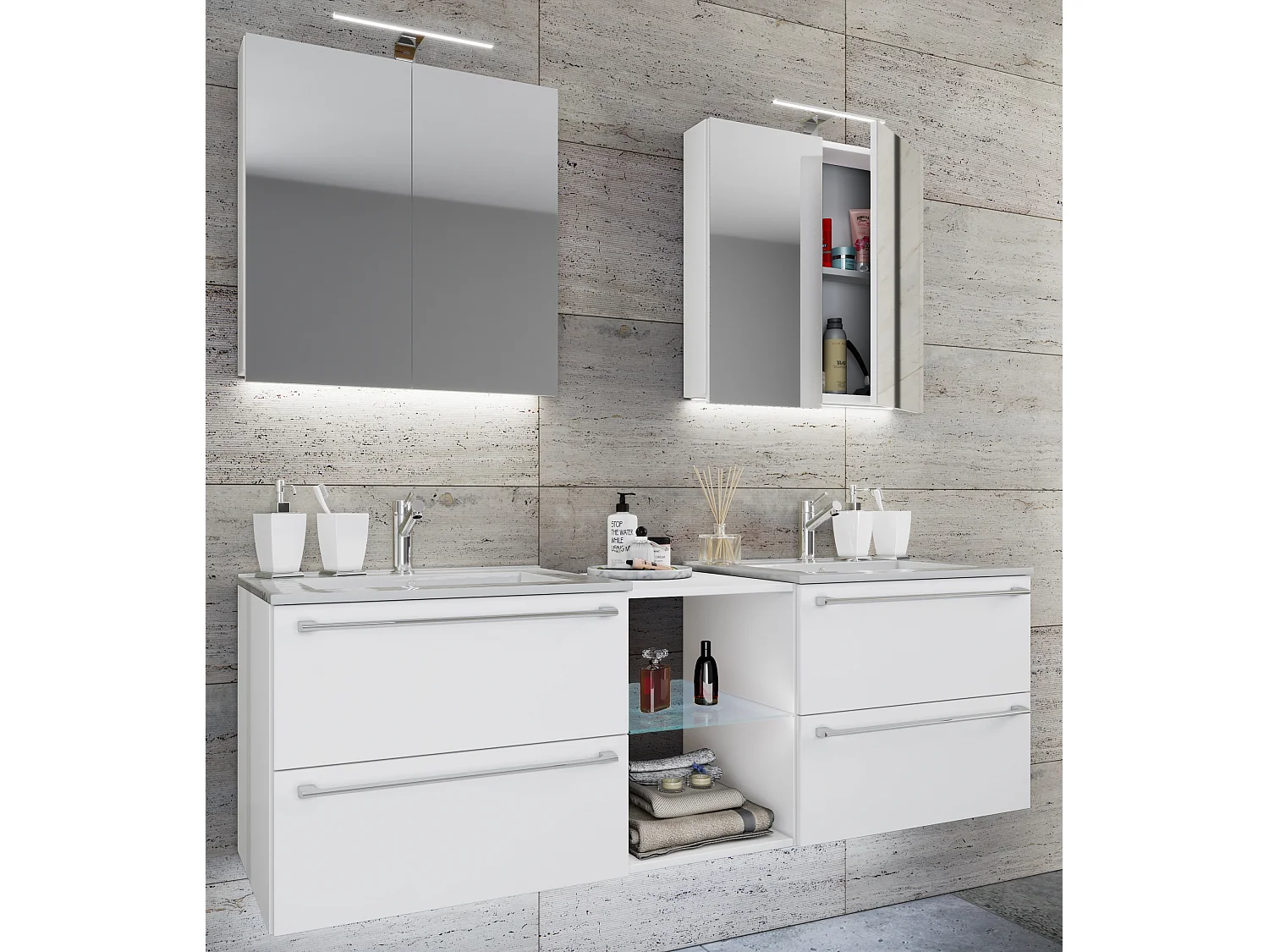 Gruppo lavabo 3 pezzi Lavabo Badinos XXL