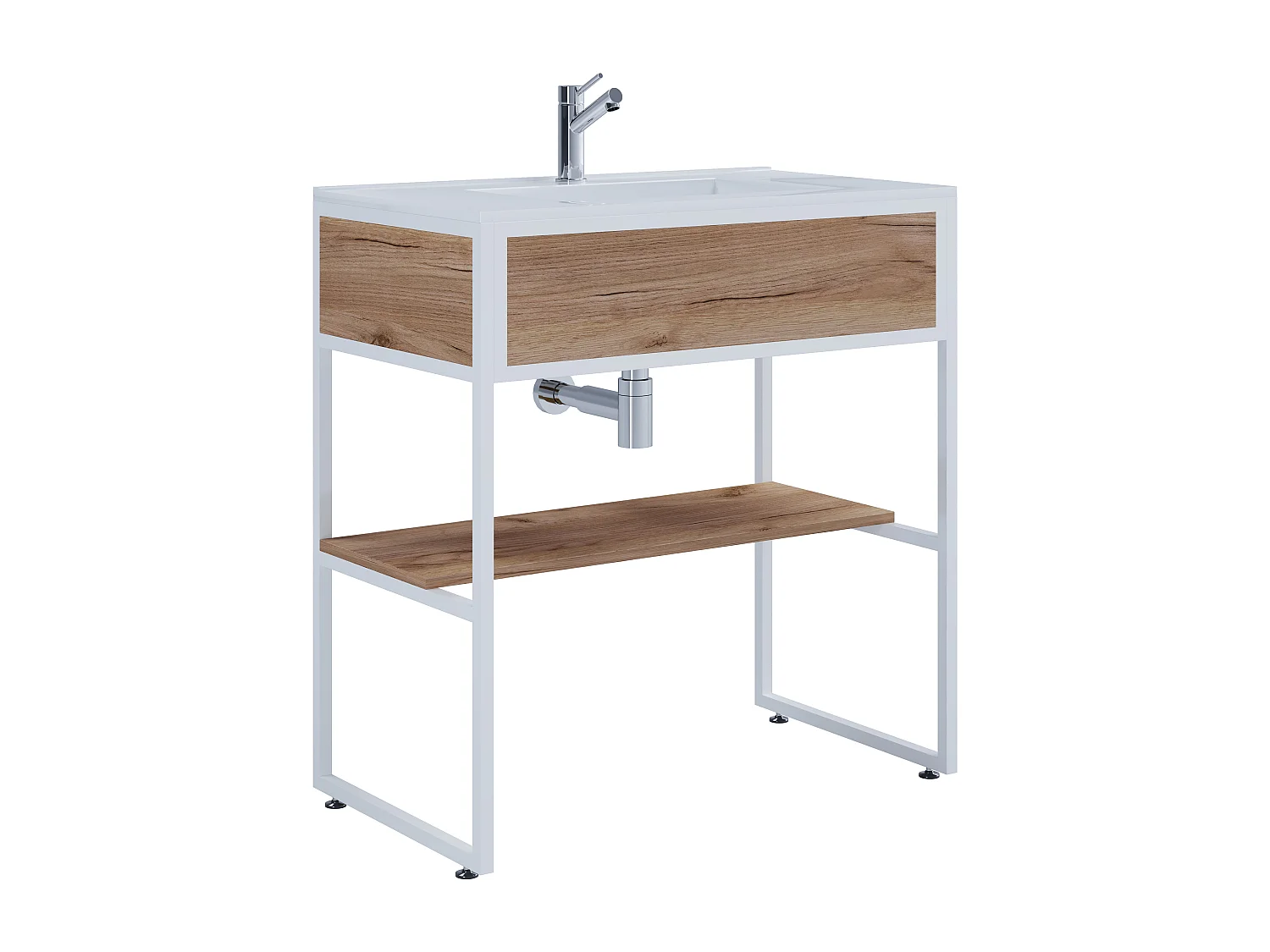 Bathroom furniture washbasin Bitila White / Honey oak 0