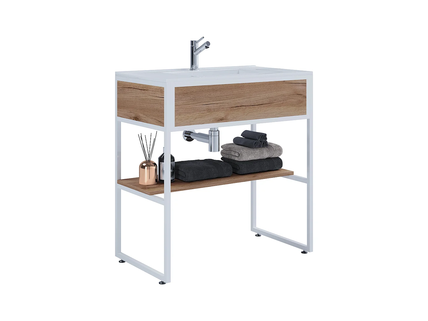 Lavabo de muebles de baño Bitila Negro / Blanco 0
