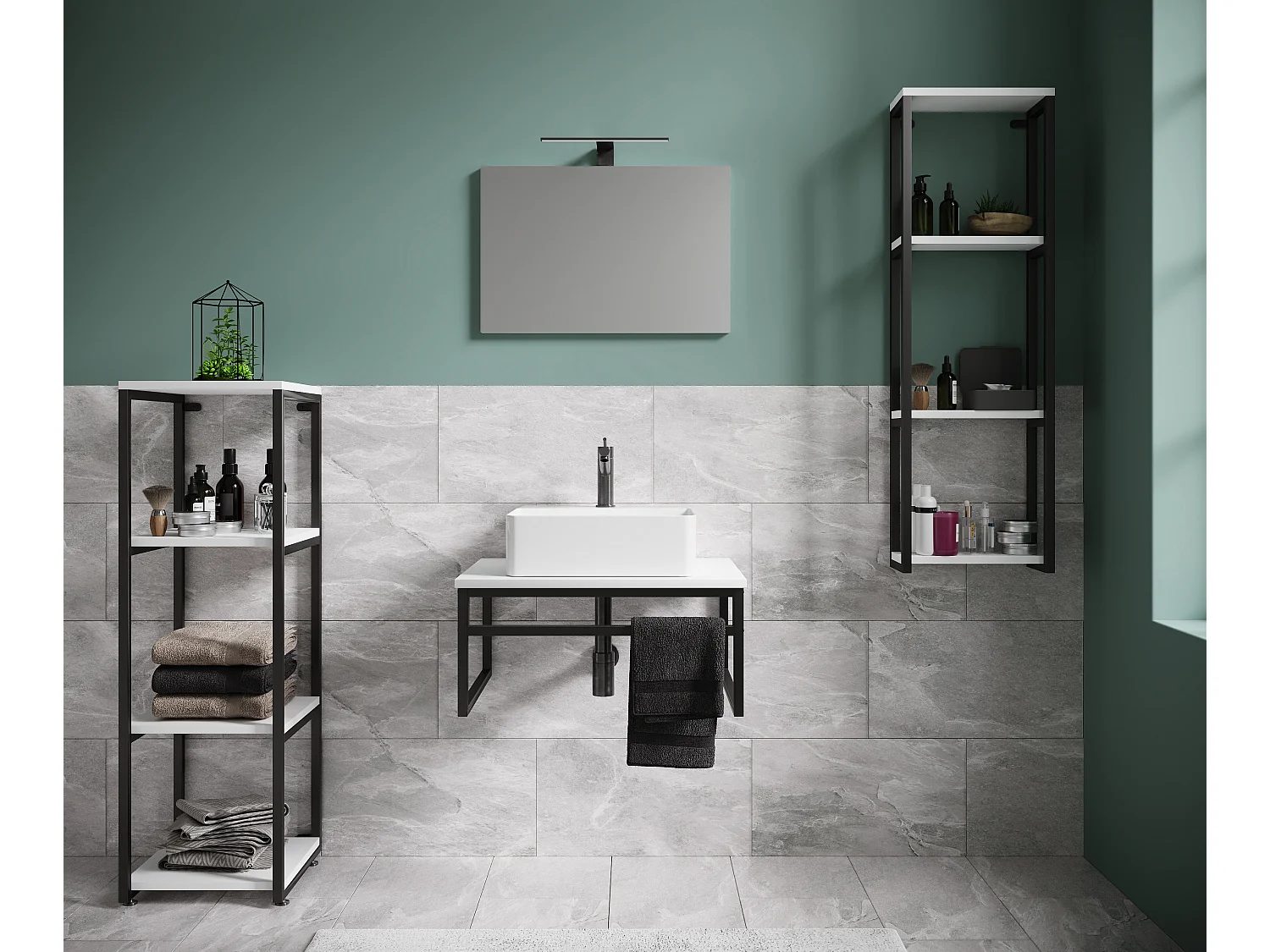 Gruppo lavabo 5 pezzi Bitila 60