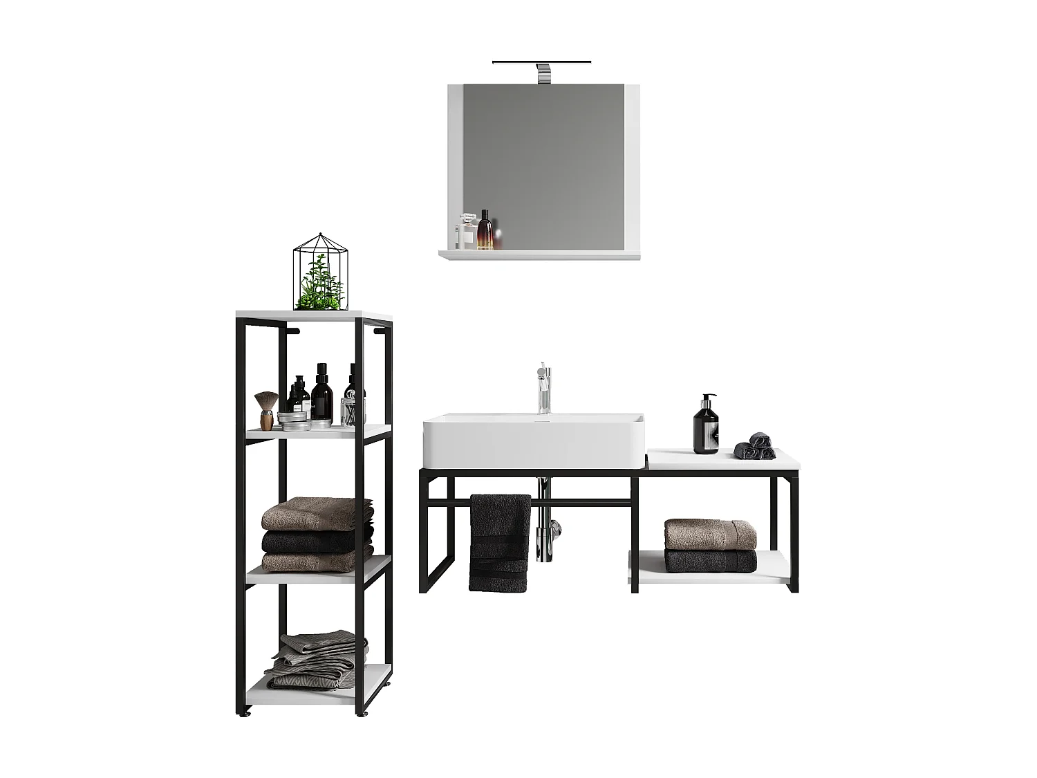 Lavabo 4 pezzi arredo bagno Bitila 100 V2