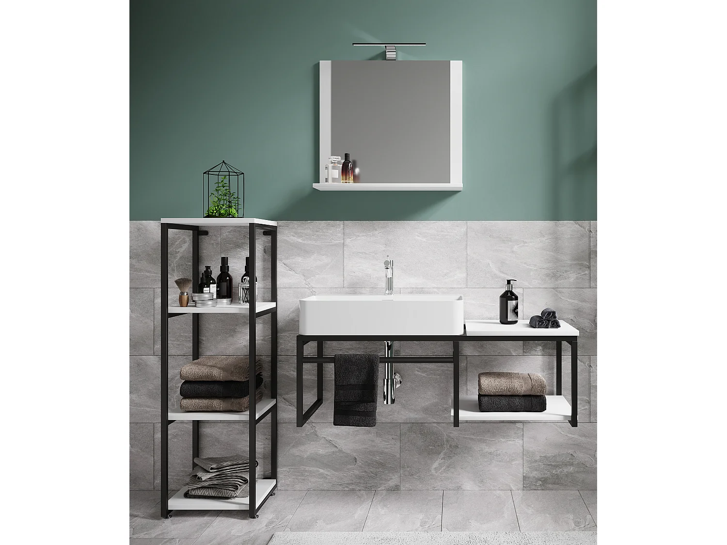 Lavabo 4 pezzi arredo bagno Bitila 100 V2