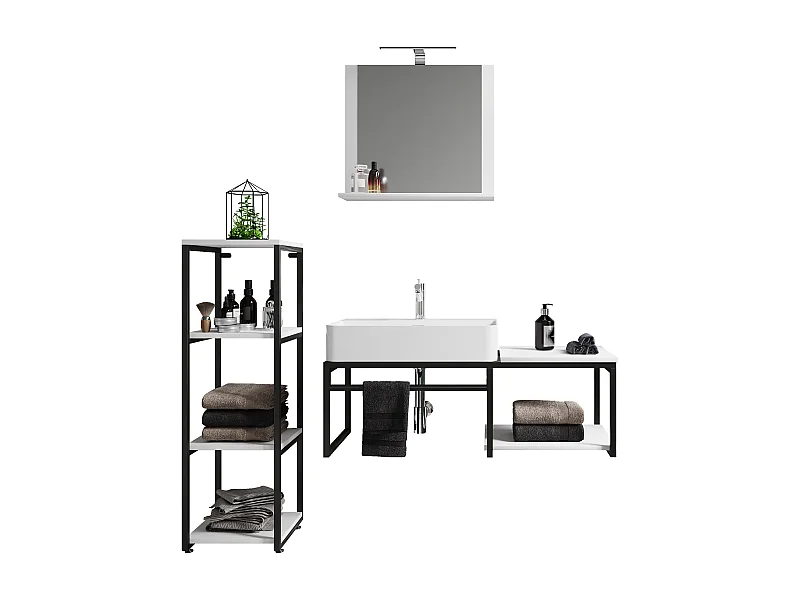 Lavabo 4 pezzi arredo bagno Bitila 100 V2
