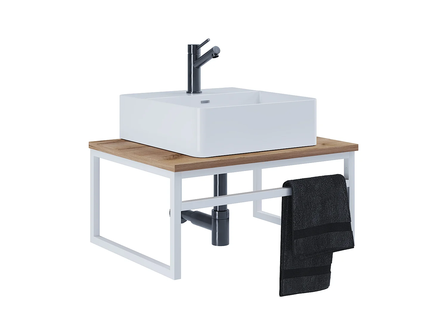 Bathroom furniture washbasin Bitila White / Honey oak 0