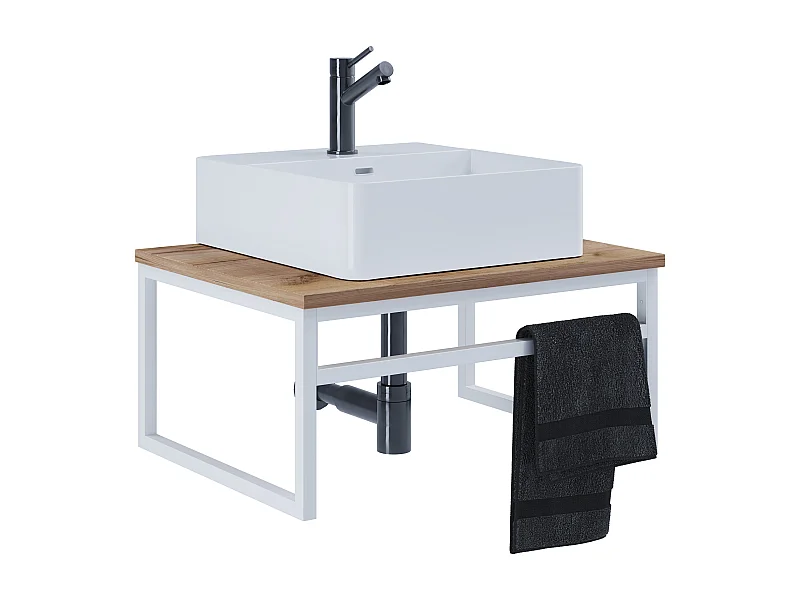 2-tlg. Waschplatz Waschtisch Waschbecken Bitila 60