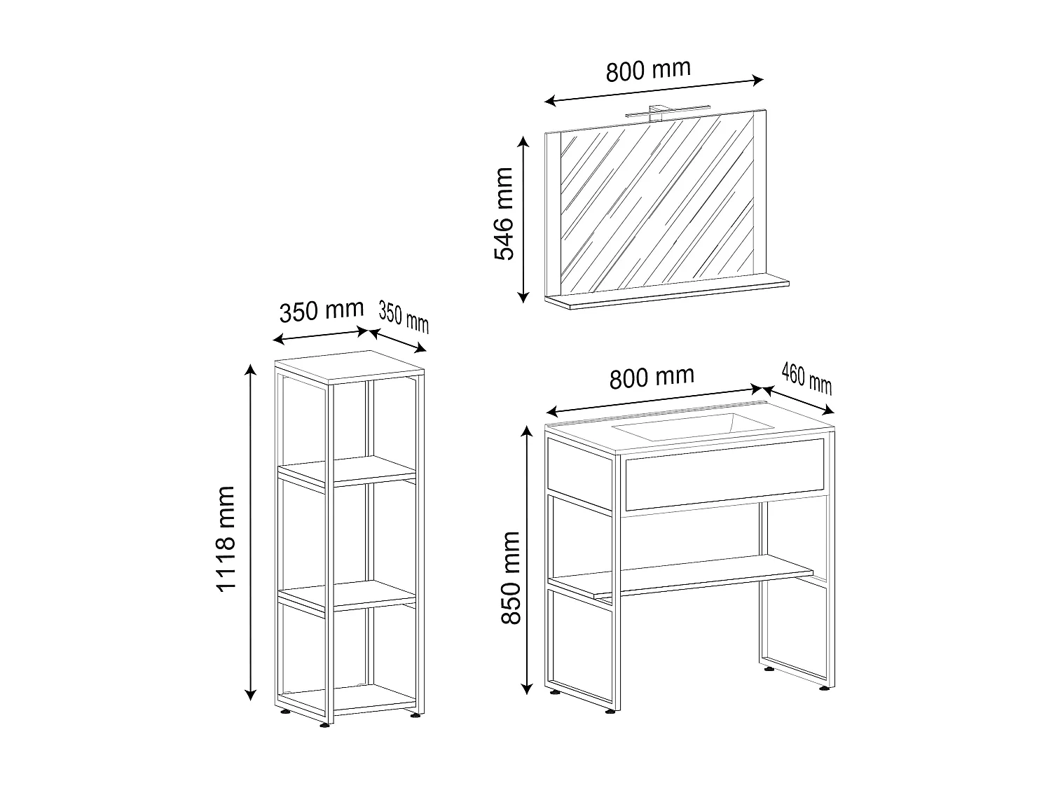 4 szt. umywalka meble łazienkowe Bitila 80 V2