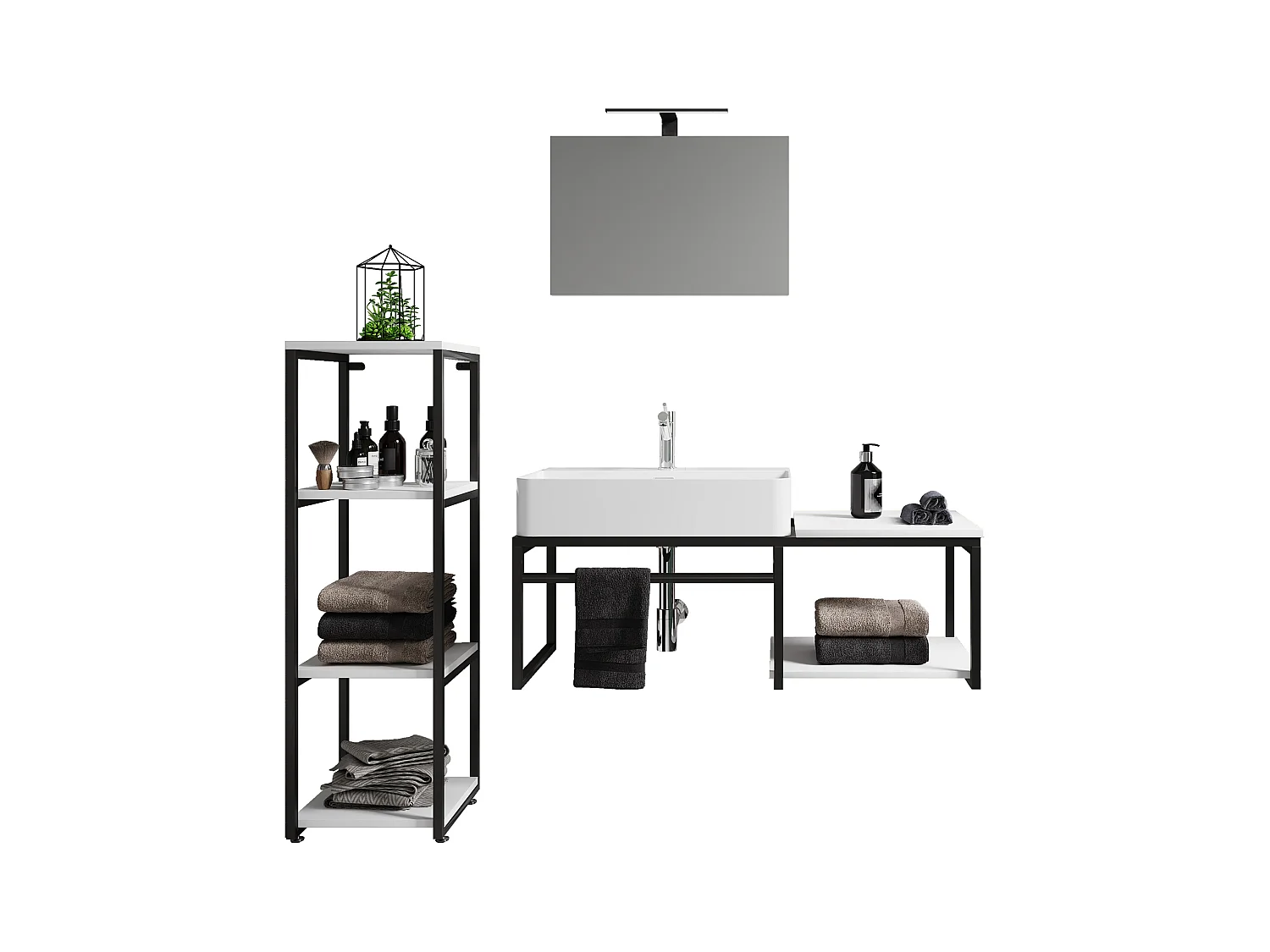 Lavabo 4 pezzi arredo bagno Bitila 100 V1