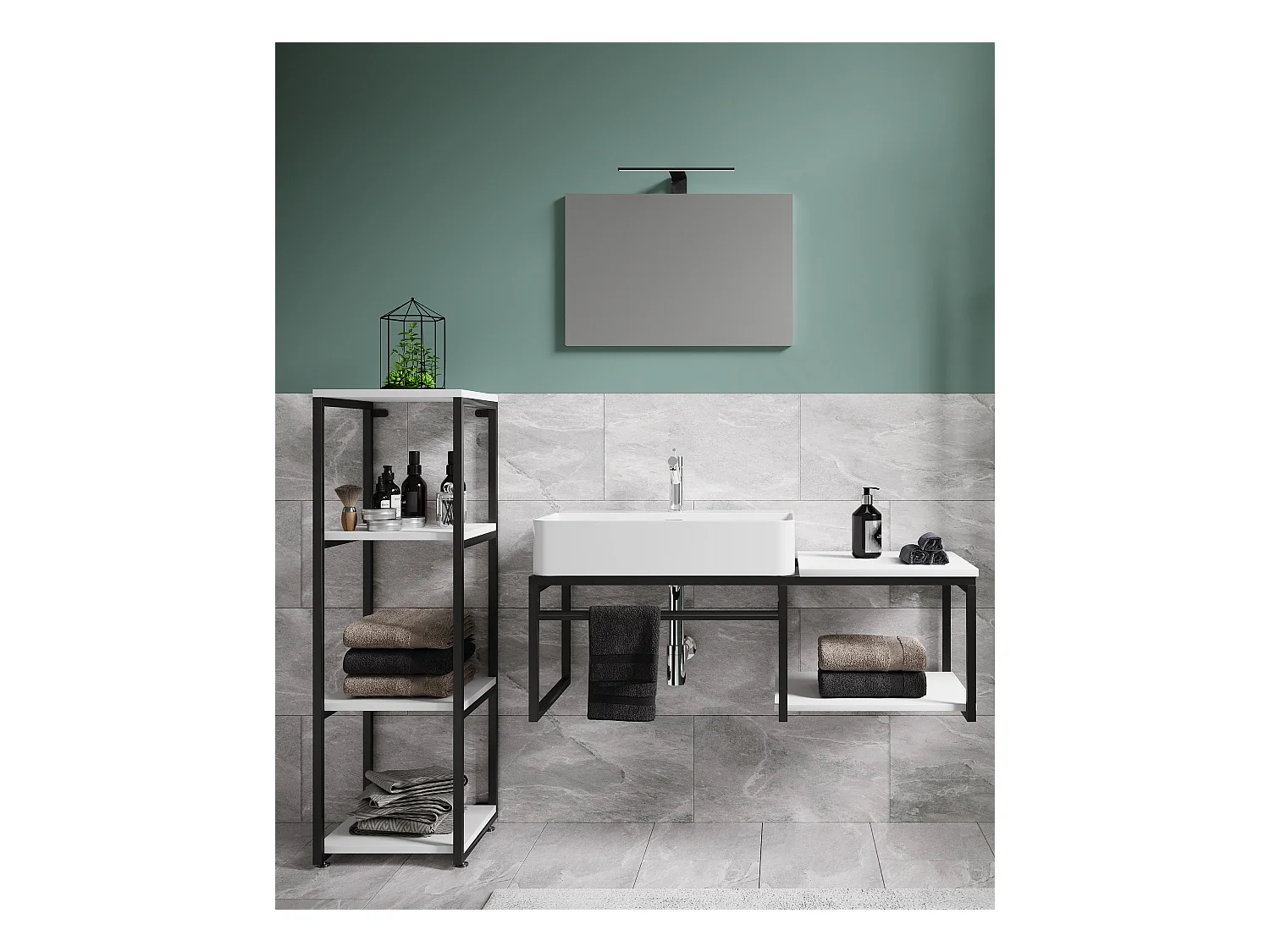Lavabo 4 pezzi arredo bagno Bitila 100 V1