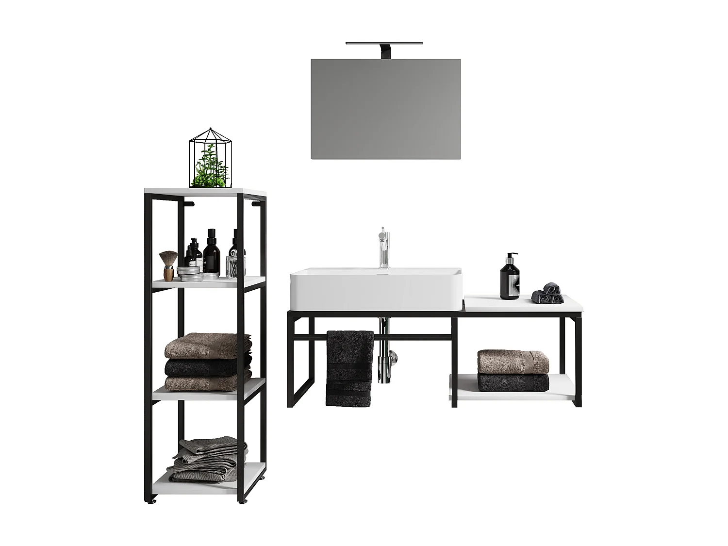 Lavabo 4 pezzi arredo bagno Bitila 100 V1