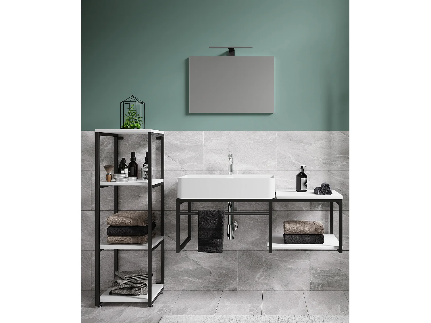 Lavabo 4 pezzi arredo bagno Bitila 100 V1