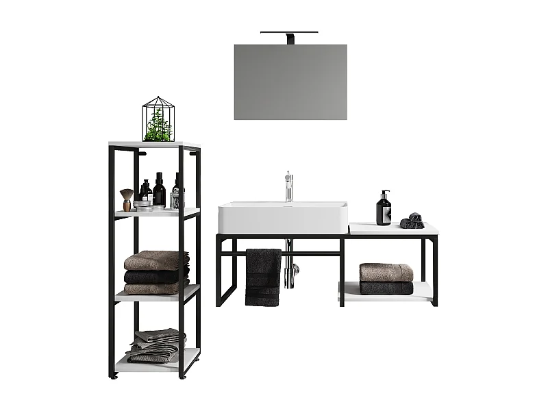 Lavabo 4 pezzi arredo bagno Bitila 100 V1